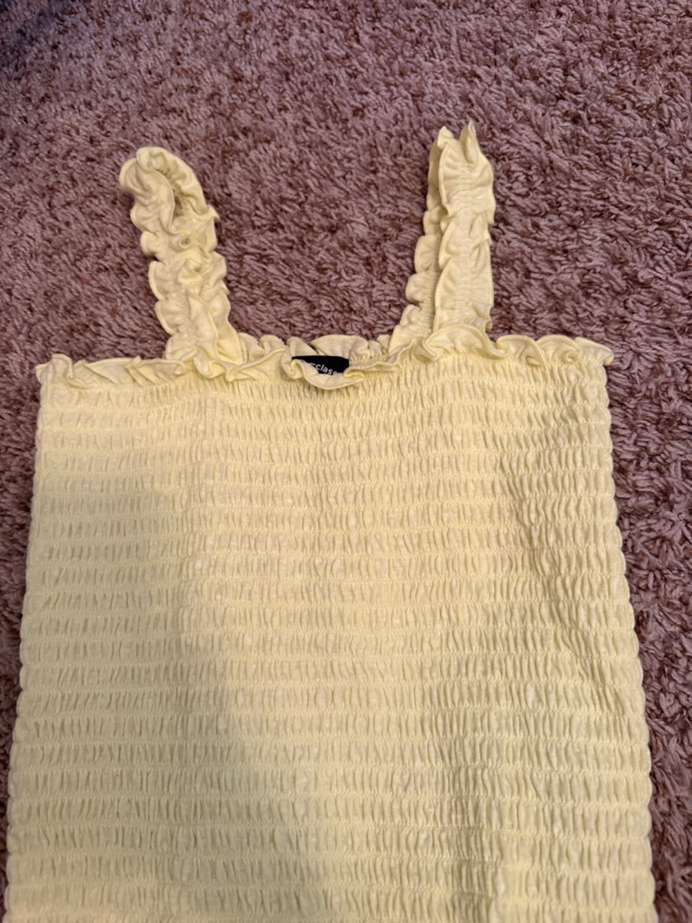 art class Smocked Ruffle Strap Tank - Cream
